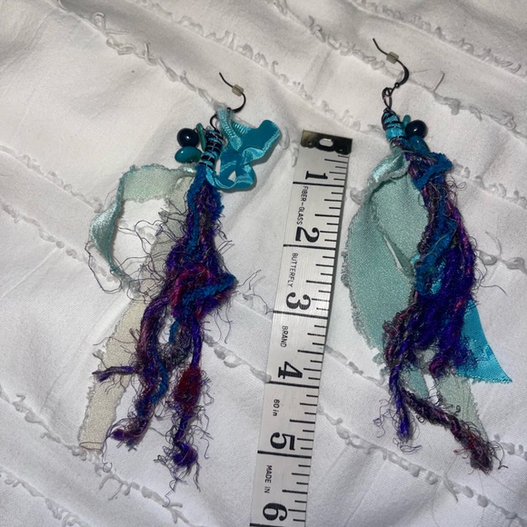 Blue and Purple Earrings - handmade - Picture 2 of 3